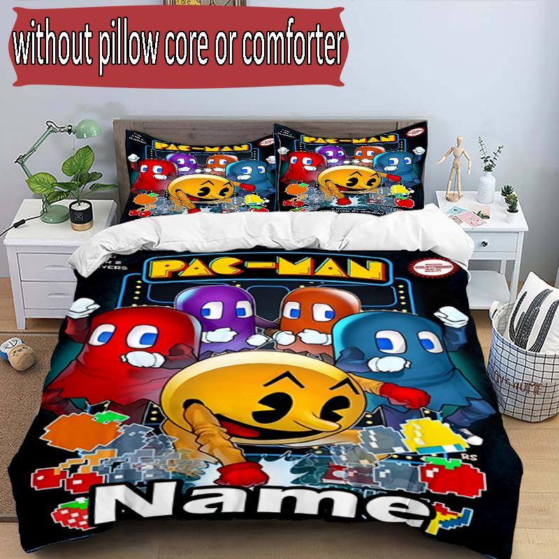 3pcs Duvet Cover Set (1*Duvet Cover + 2*Pillowcase, Without Core), Custom Name PAC Pattern Bedding Set, Home Bedroom Decor Gift