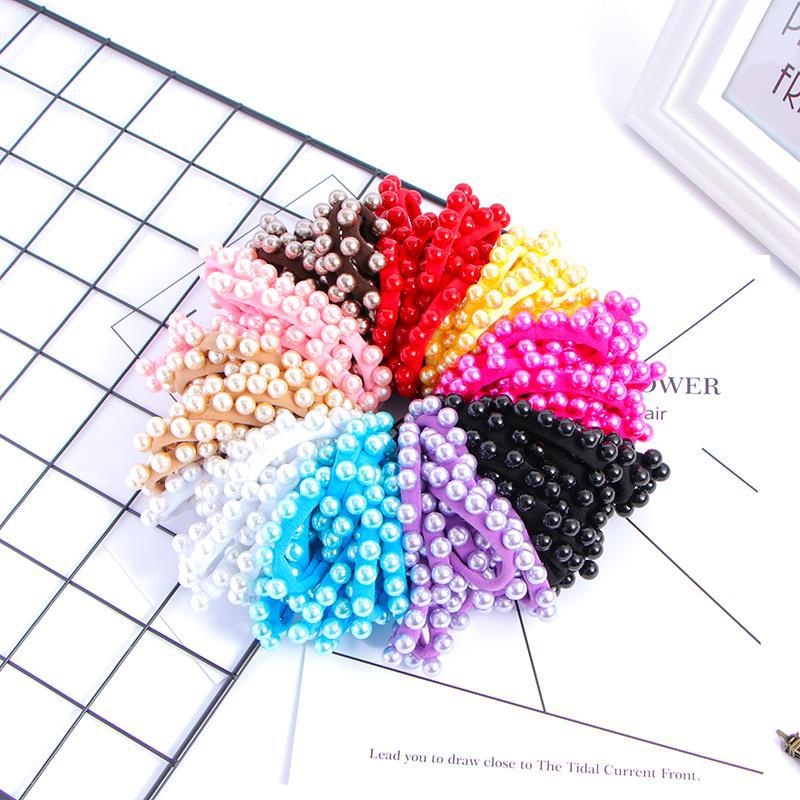 Haarschmuck Damen Koreanische Version Nahtlose Nägel Perlenhaarband Vielseitiges Haarband Hochelastisches Gummiband Supermarktbedarf