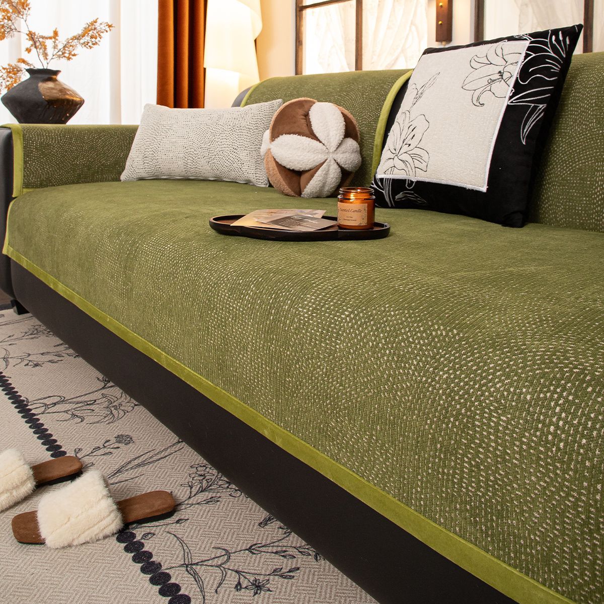 

New Sofa Cushion Thickened Four-Season Universal Seat Cushion Fixed Non-Slip Autumn And Winter Cover Cloth Towel Premium Seat Cushion 70*70cm