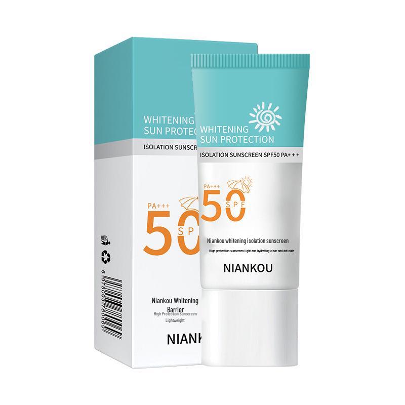 Douyin-Style Nian Kou Lightweight & Waterproof Sunscreen: Refreshing, Moisturizing, Whitening, Nourishing Pre-Makeup Cream. Nian Kou Whitening Sunscreen Cream