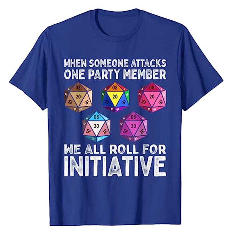 When Someone Attacks One Party Member D20 Dice LGBTQ Ally Proud T-Shirt Humor Funny LGBT Gamer Lesbian Graphic Tee Tops Gifts