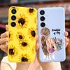 For Samsung Galaxy A55 Case Pretty Cartoon Girls Sunflower Cover Soft TPU Phone Case For Samsung A15 A25 A35 A55 5G Fundas Coque
