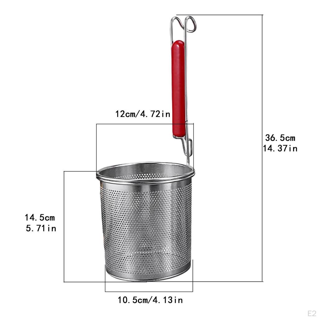 Deep Strainer Frying Basket Kitchen Utensil with Handle, Mesh Pasta Noodle for