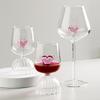 Valentine's Day Pink Heart Wine Goblet Reusable Glass Drinking Cup for Home Party Club