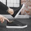 Men's White Microfiber Leather Rivet Low-Top Sneakers - Stylish Autumn Casual Shoes
