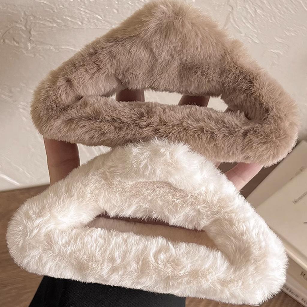 14cm Winter Plush Hair Claw Clip Faux Fur Elegant Hairpins Women Hair Clip Barrette Crab Headwear Girls Hair Accessories Gift