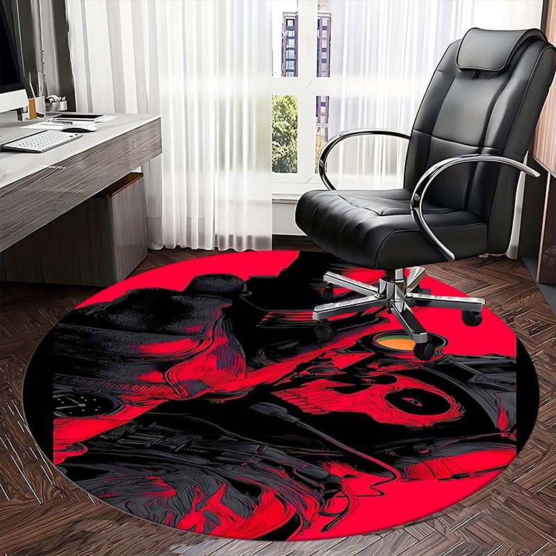 1.Call of Duty: Ghosts Chair mat Round Rug-Office carpet, Machine Washable, Non-slip, Suitable for Living Rooms, Bedrooms