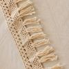 Wipe Cleaning Dining Table Protectors Jacquard Pattern Tassels Accent Sturdy Polyester Home Decoration