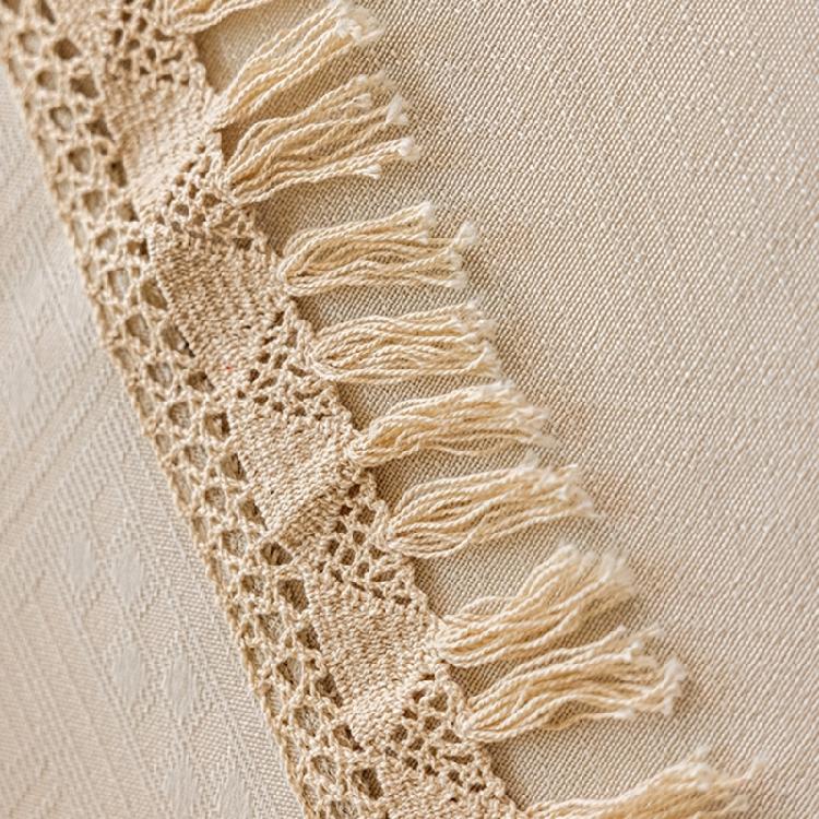 Wipe Cleaning Dining Table Protectors Jacquard Pattern Tassels Accent Sturdy Polyester Home Decoration