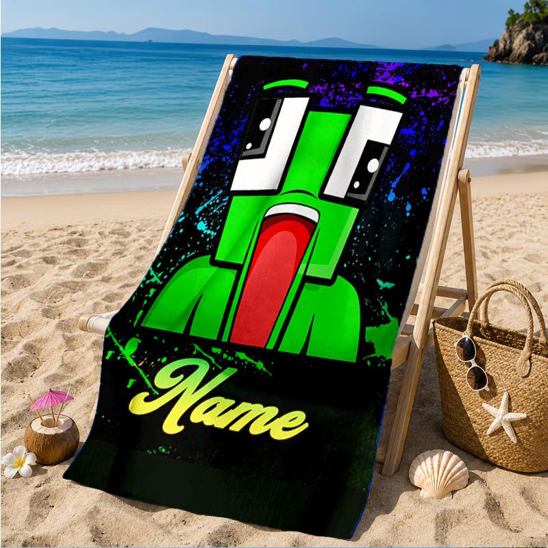 Custom Name Space Alien Un-speakable Beach Towel Microfiber Beach Towel, Lightweight and Quick-Dry, for Summer Travel, Swimming Pool Gift