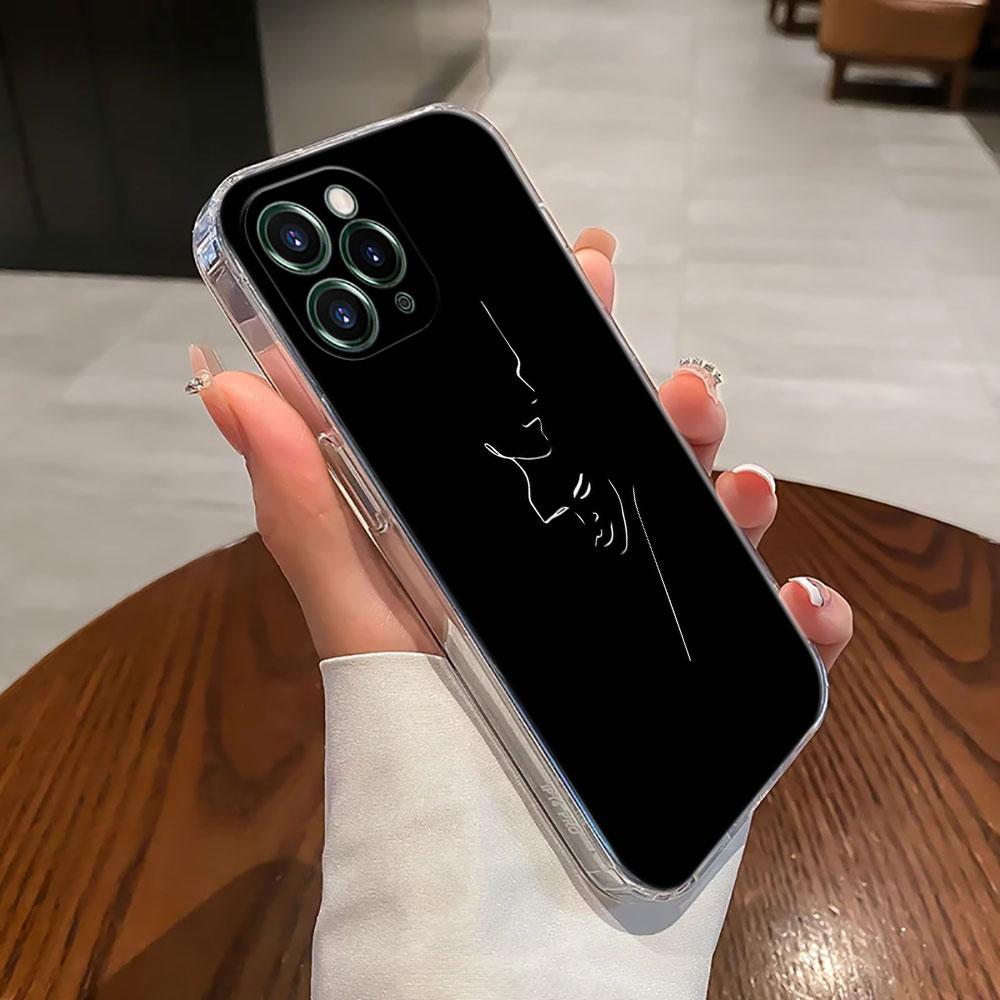 Sexy Line Art Lover Couple Kiss Case For Apple iPhone 17 16 15 14 13 12 11 Pro Max 16 Plus 16E 17Air 17Pro Phone Cover Silicone