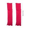 Japanese Punk Leg Warmers Women Solid Color Ribbed Knit Long Socks Y2K Distressed Ripped Boot Cuffs Leg Cover Streetwear
