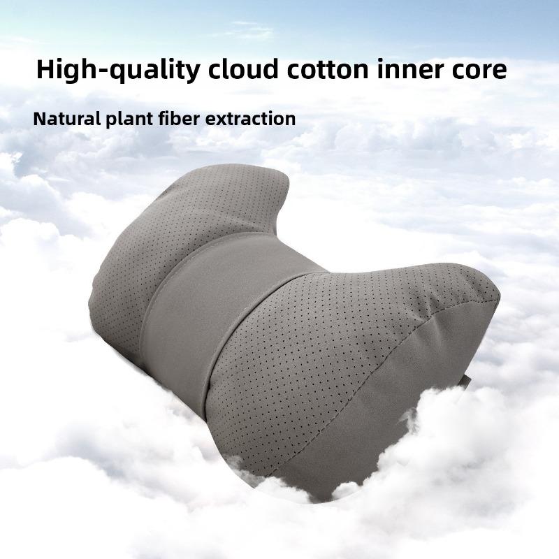 Luxury Suede Comfortable Car Neck Pillows Soft Car Waist Pillow Travel Auto Accessories Car Headrest and Lumbar Support Cushion