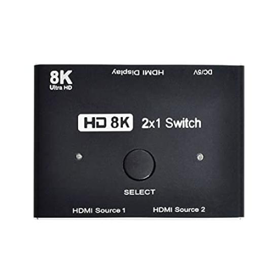 [NFHK] 8K@60hz HDMI 2.1 Switch 2-in-1 Output Hub HDCP SST Extended 4K@60hz