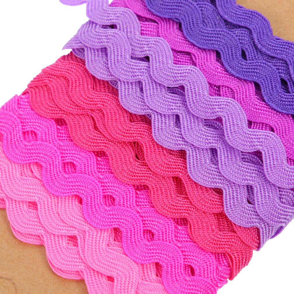 2 Stück Buntes Wellenbiegefransenband Verschleißfest Knitterfest DIY Nähbesatz für Kleidung Kleid Dekorativ