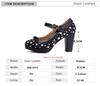 Móda Jaro Nové Lolita Boty Dámské Oxford Lodičky Roztomilé Vysoké Podpatky Retro Vintage Boty pro Ženy Mary Janes Kulatá Špička s Řemínkem kolem Kotníku