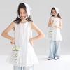 Mucmukn French Garden Girls' Cotton Embroidered Vest Dress