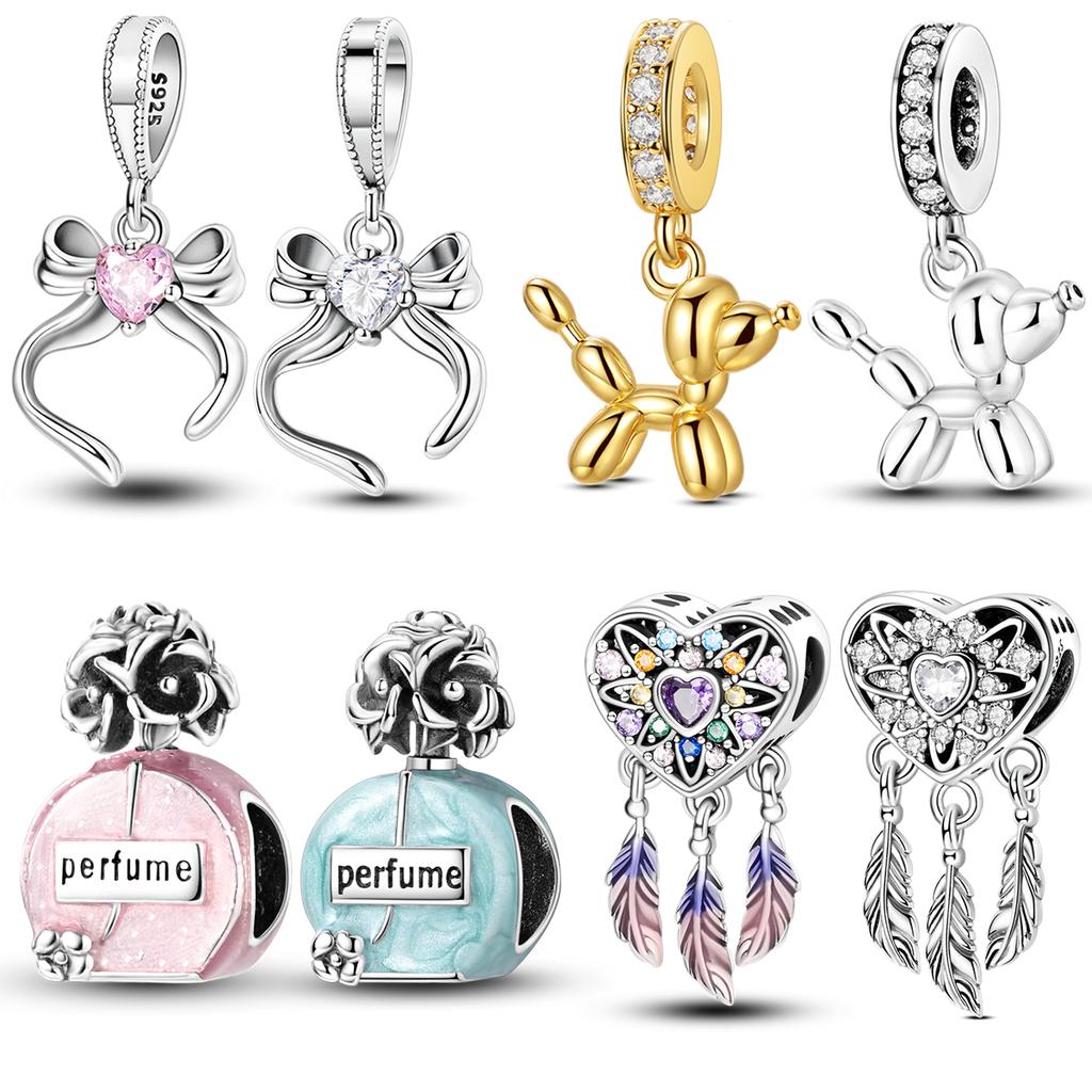 Copper Colorful Charms Bead Sparkling Inlaid Zirconium Pendants Fit Original Bracelets Fashion Jewelry Gift