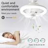 360° Rotatable Ceiling Fan Light 3 Colors/RGB 3-Speed E27 Socket Fan with Remote Control Timer For Bedroom Living Room Lighting