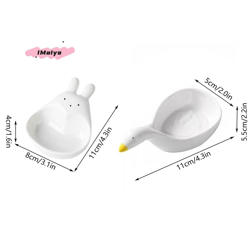 Mini Cute Goose Rabbit Shaped Plastic Cream Bowls Adorable Tableware for Afternoon Tea Food Serving Dish Household Decor