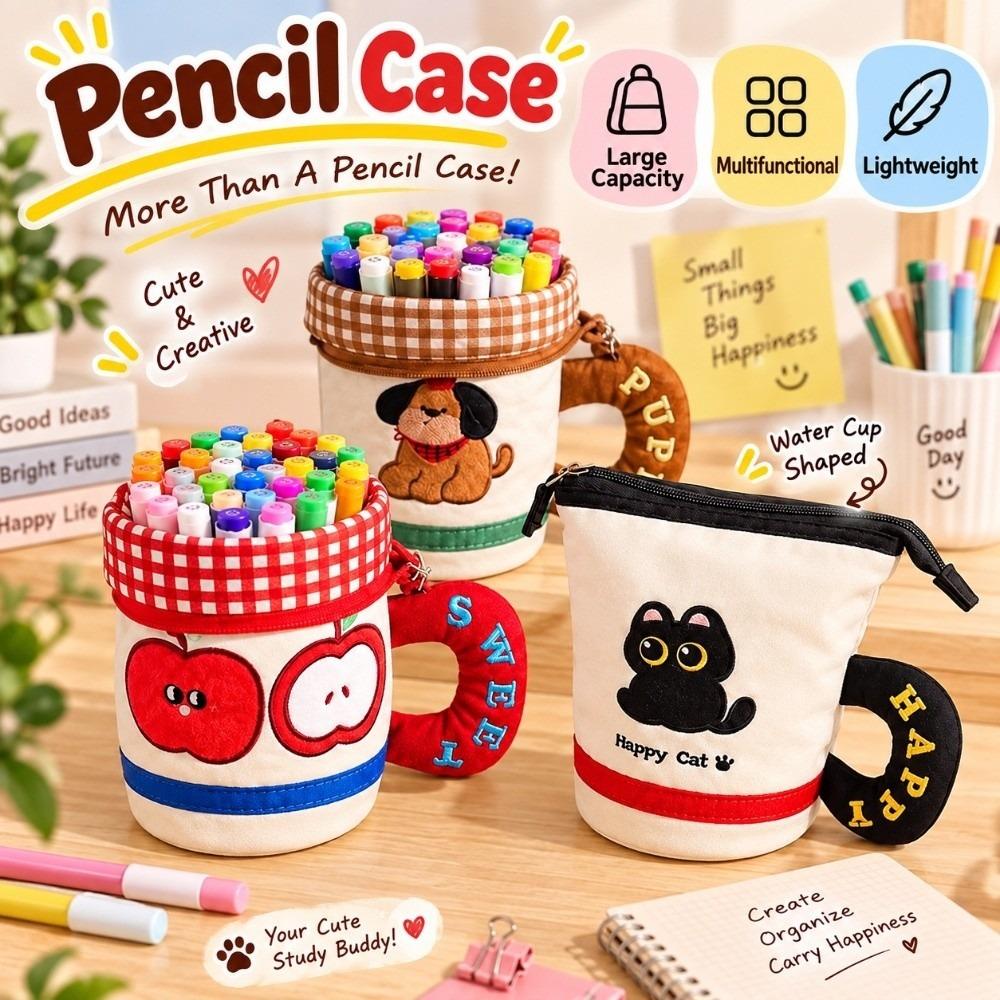 Water Cup Shaped Pencil Case Cartoon Pen Holder Multifunctional Pencil Bag Student