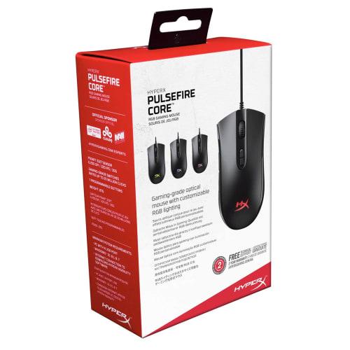 HyperX Pulsefire Core RGB USB-Gaming-Maus Schwarz für Gamer Optisch DPI einstellbar Omron-Schalter 2 Jahre Garantie HX-MC004B ( Nr. 4P4F8AA )