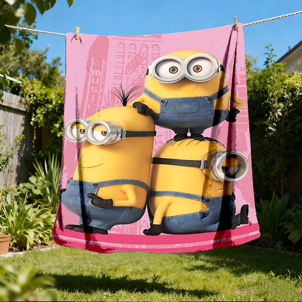 1 Stück Minions Outdoor Personalisierte Flanelldecke, Weiche, Leichte Personalisierte Flanelldecke, Digitaldruck,