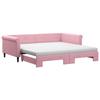 VidaXL Lit de jour avec lit gigogne et matelas rose 100x200 cm velours 3197805
