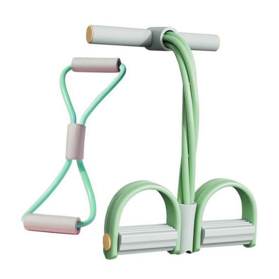 

6-трубный педальный эспандер для лодыжек, эластичная резинка для йоги в форме восьмерки, эластичная веревка для подтягиваний с ручкой, мужской женский педальный эспандер, тренажер, оборудование для тренировок One Size A