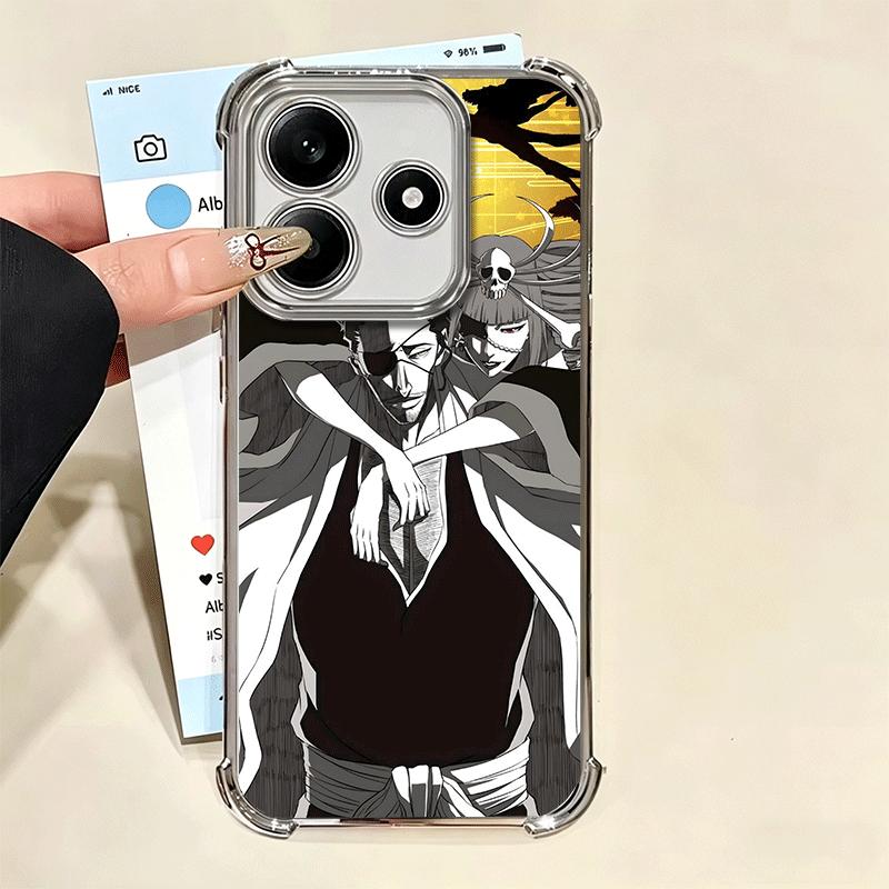 Bleach Kyoraku Shunsui Plating Phone Case For Xiaomi Redmi Note 14 15 Pro Plus 13 12 11 11S 11T 10 9S 9 5G Anti-Fall Airabag Cov