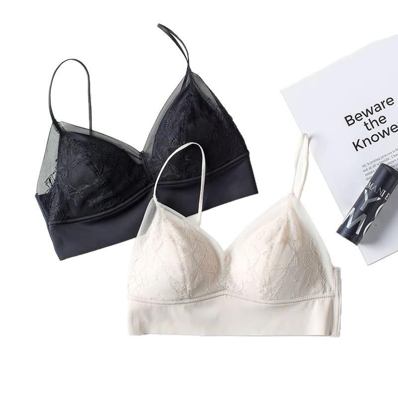 Romantic Lace Triangle Camisole Bra: Seamless Vest Style for Small or Flat Chests