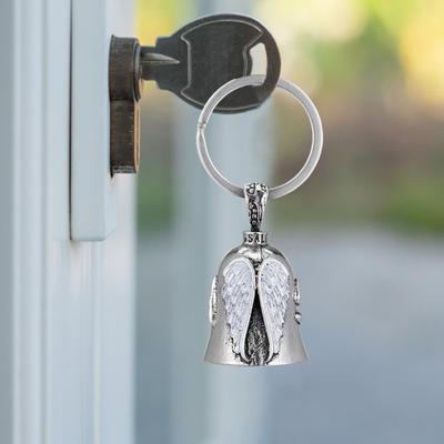 Luck Riding Bell Motocykel Guardian Angel Wings Prívesok na kľúče Lucky Exorcist Bell