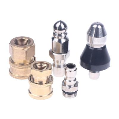 Sewer Jetter Nozzle Mini With 1/4'' Quick Connect Drain Cleaning Nozzle Tips Kit For Drain Jetting Hose