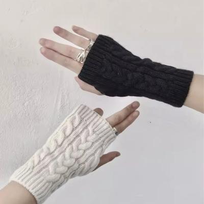 Damen Winterhandschuhe, Fingerlose Handschuhe, Verdickte Fäustlinge, Twist Strickwärmer Armmanschette, Dünne Lässige Weiche Fingerlose Unisex Handschuhe