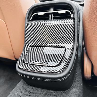 For Mercedes Benz E-Class W214 2024+E260 E300 Carbon Fiber StyleArmrest Box Rear Air Outlet Cover Car Sticker Accessories