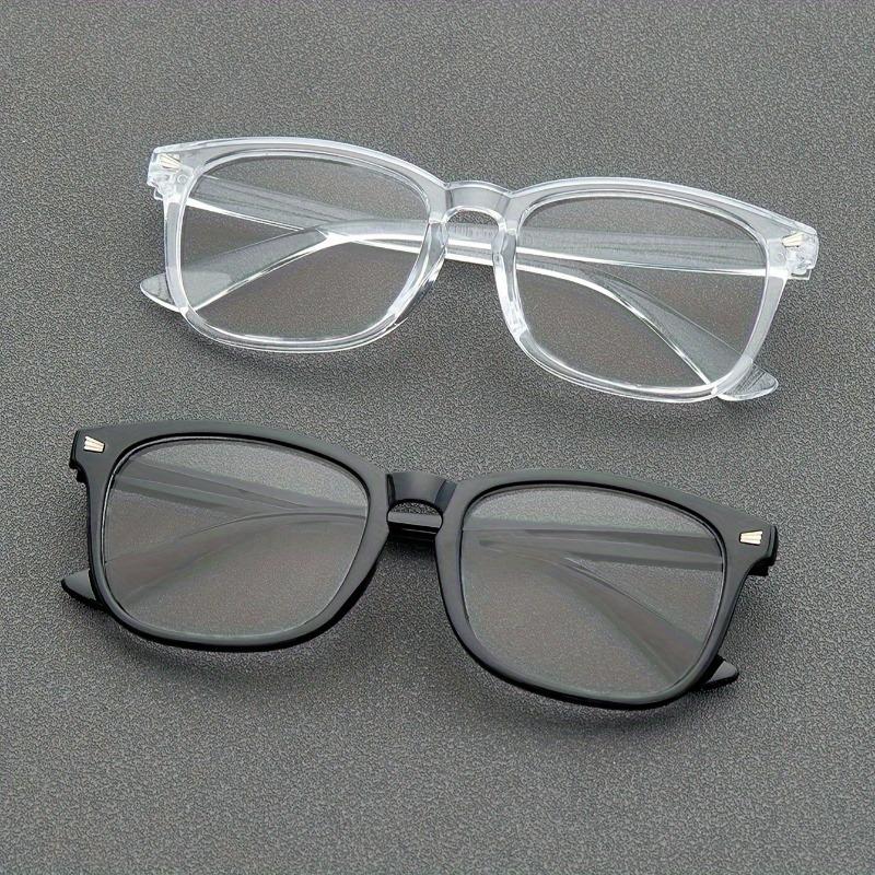 1pc Square Rivet Fashion Anti Blue Light Glasses for Daily Commute Fashion Glasses|Riveted Frame Design|Lightweight Eyewear