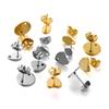 10 Stück/Los Goldfarbe Edelstahl Herz Tropfen Rundes Loch Ohrstecker Mit Ohrstecker-Verschluss Für DIY Schmuckherstellung Zubehör