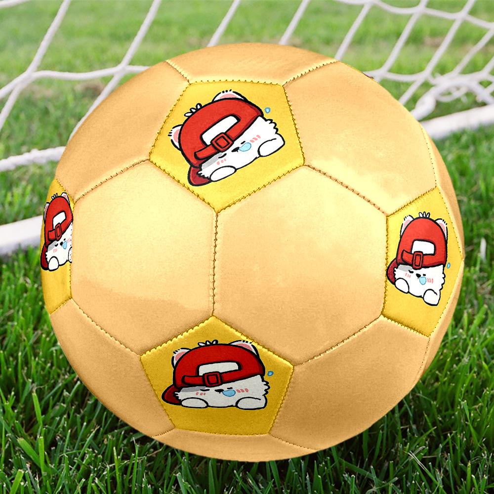 1PC Abstract Minimalist Hat Cute Cat Soccer Ball Size 5 Football Machine Sewn Indoor/Outdoor Universal Football Gift W99