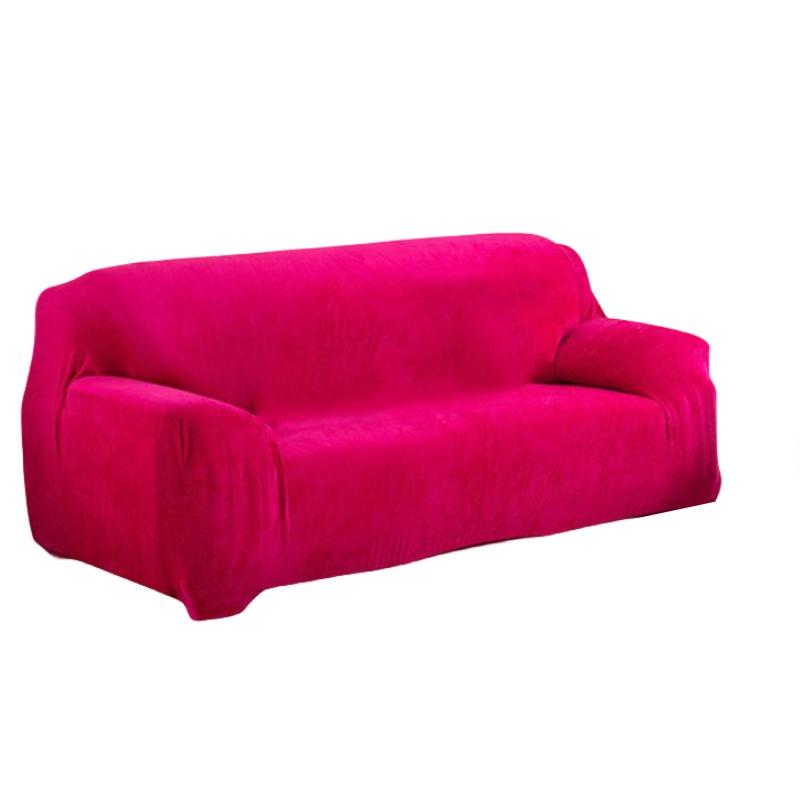 

Plush Sofa Cover For Combination Sofas Full Coverage Anti-slip Various Color Options 3 Seater рожевий