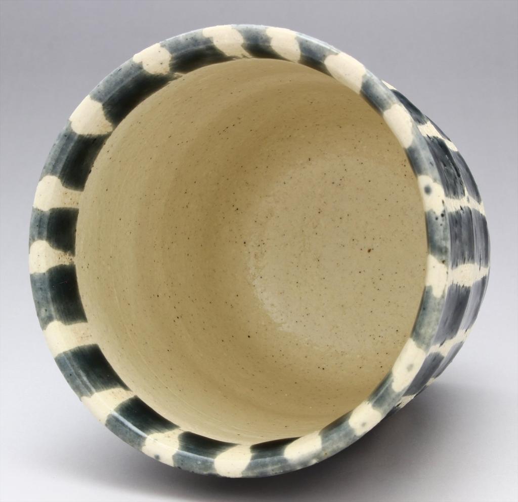 Mino Ware by Takumiko "Lightweight and Easy to Hold" Teacup, 240ml Capacity, Tokusa (Blue) Design, Lightweight, Made in Japan, 540-0048