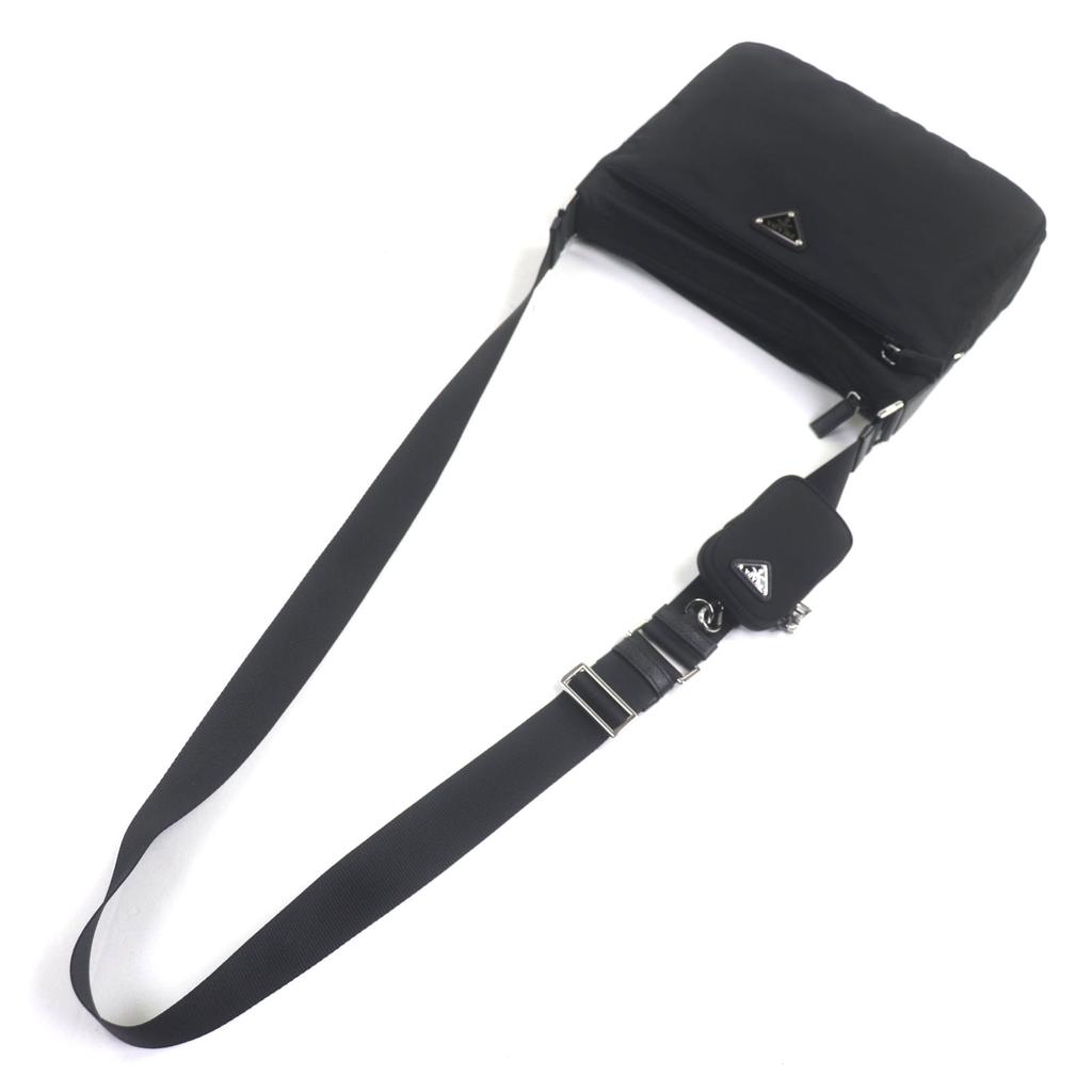 Excellent PRADA Shoulder Bag Black Nylon Mens 1BC421 Used