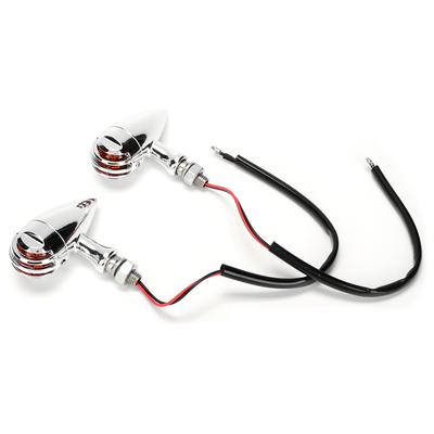 1 Paar Retro-Stil Universal Blinkerleuchte Lampe Motorrad ModifikationszubehörSilber