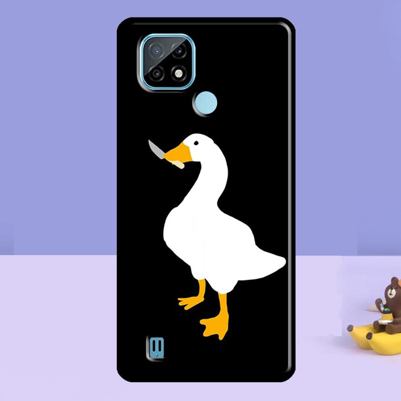 Funny Cartoon Duck Case For Realme 13 10 11 12 14 Pro Plus C75 C67 C61 C55 C53 C51 C35 C21Y C25S GT 7 Pro 6 6T
