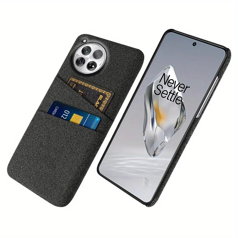 1+12r Fabric Dual Card Case For OnePlus 12R 12 Case Fabrics Texture Back Phone Cover For OnePlus 12R/12 Funda Coque OnePlus 12R