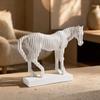 Layered Horse Figurine with Rectangular Base Lightweight for Entryway