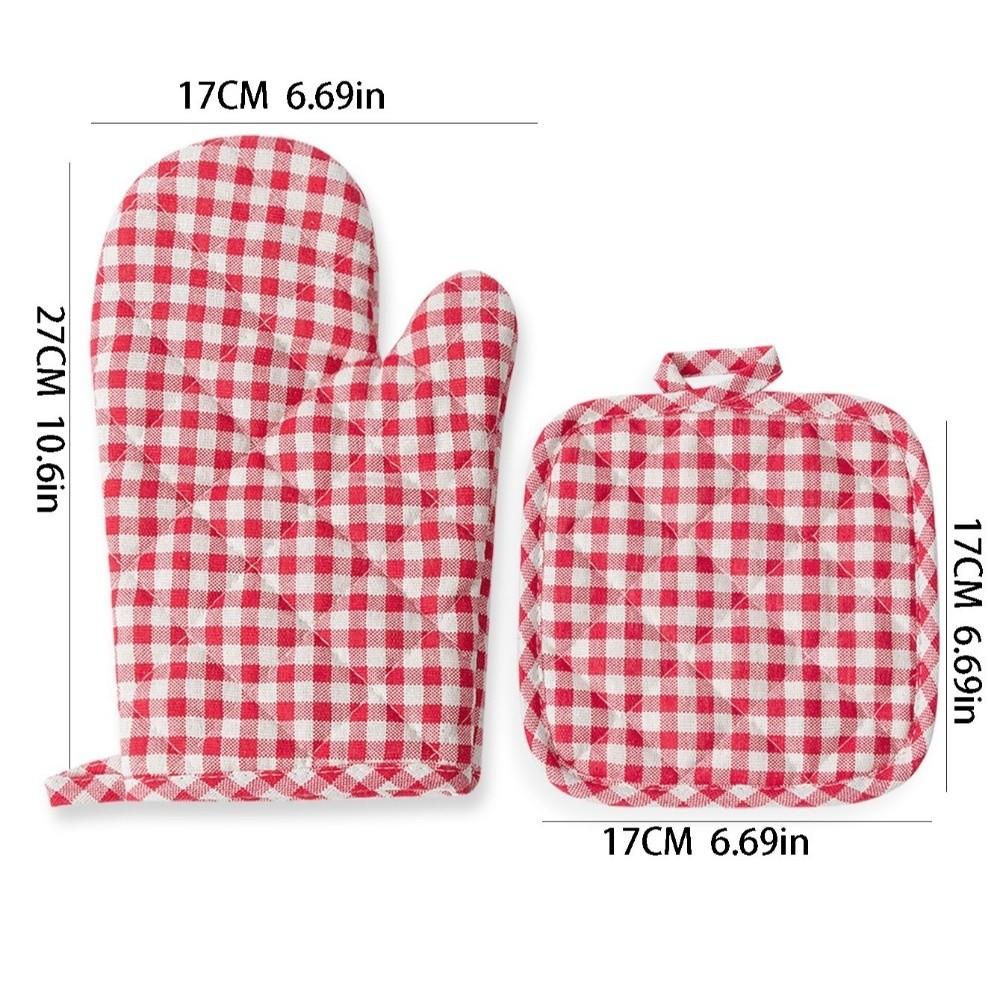 2 pcs Heat-Resistant Microwave Mitten Cotton Lining Insulated Glove  Household