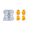 Creative Penguins Shaped Ice Cube Maker 4 Compartment Flexible Silicone Mold with Covers for Drinks Household Use
