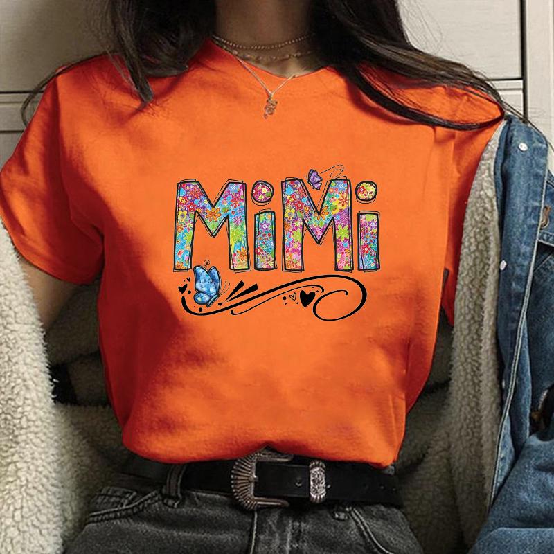 New Fashion Women's Mimi T-shirt Funny Butterfly Pattern Harajuku Shirt Summer Cool Women's T-shirt Shirt