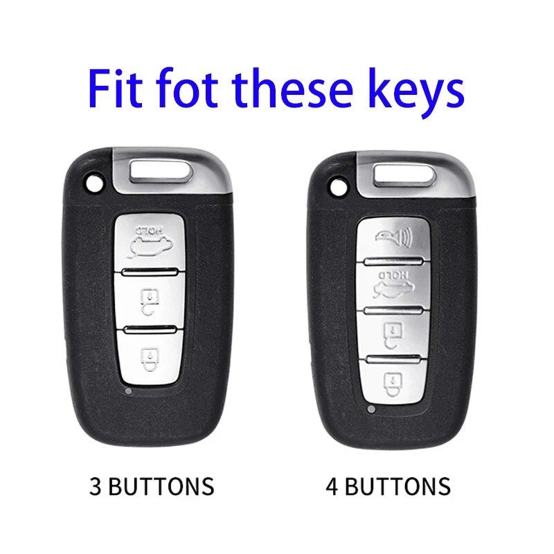 Zinc Alloy Leather Car Key Case For Hyundai Solaris Hb20 I30 Veloster Sr Ix35 Elantra Accent For Kia Sportage K5 Rio Sportage K2