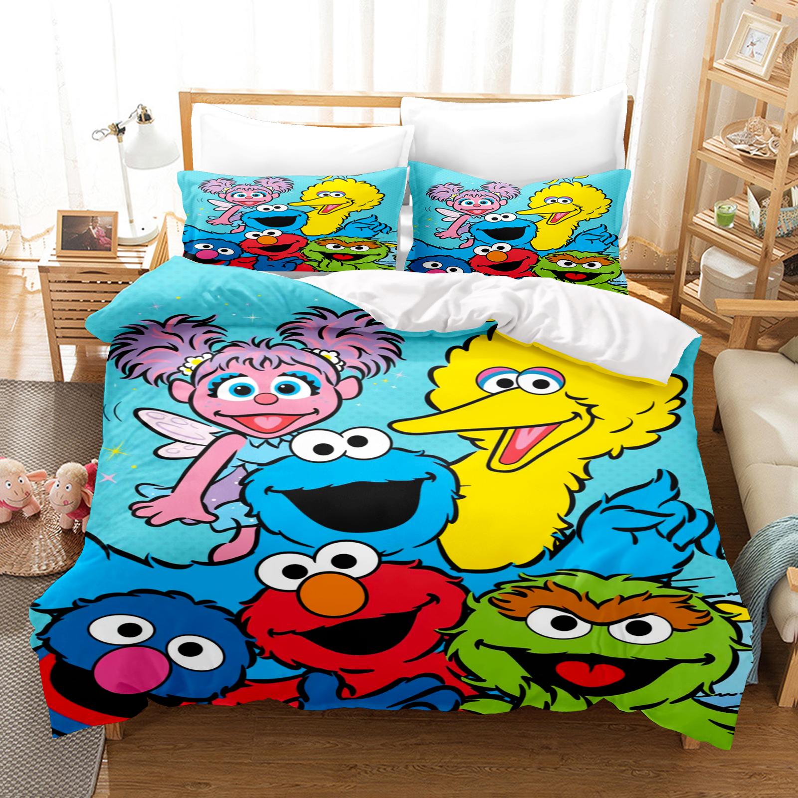 

Comforter Sesame Street Anime Home Bedroom Comforte Nordic Polyester Material Suitable For Children And Adults 3-Piece Set Comforter (quilt)-EU Single(135*200cm)3pcs
